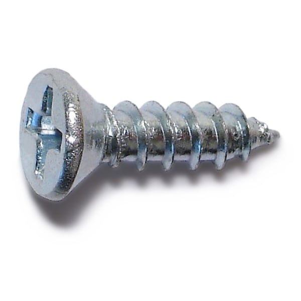 Midwest Fastener Wood Screw, #8, 5/8 in, Zinc Plated Steel Flat Head Phillips Drive, 100 PK 02553 - main